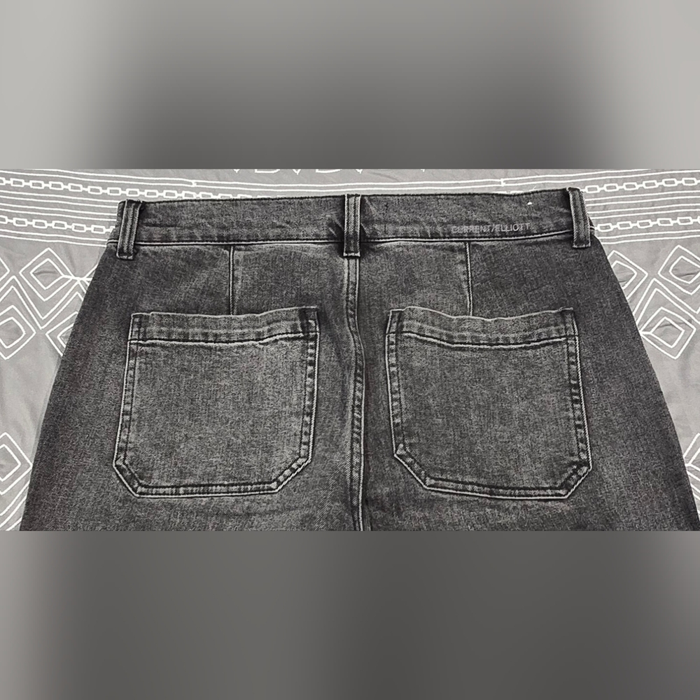 Current/Elliott High Waisted Wide Leg Released Hem Jeans Size 28 - Picture 4 of 9